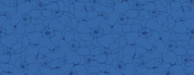 Kusursuz kobalt mavi çiçek deseni. İnce çizgili sanat tasarımı sükuneti ve huzuru çağrıştırıyor. Tekstil baskıları, web sitesi geçmişi veya dekoratif projeler için mükemmel.