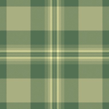 Yumuşak yeşil renklerde pikselleştirilmiş ekoseli desen. Eski oyun estetiğine sahip klasik bir tekstil tasarımı, arka plan, doku ve grafik kaynakları için ideal..