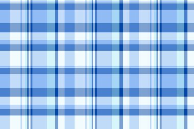 Boş tekstil deseni, Fransa kumaş arkaplan dokusu. Mavi ve açık renk paletinde ekose ekoseli vektör paketleniyor.