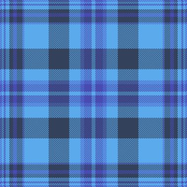 Detaylı mavi ekose desenli. Moda, arka plan, el sanatları veya dijital sanat için klasik tekstil tasarımı. Sıcaklığı, mirası ve kırsal çekiciliği çağrıştırıyor..
