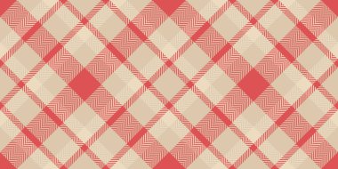 Zarif tartan tekstil vektörü, ekose kumaş deseni. Açık ve kırmızı renk paletinde doku arkaplan kontrolünü kusursuz göster.