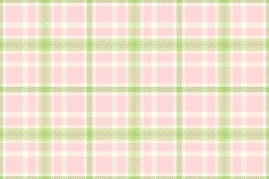 Sevgililer Günü 'nde kusursuz arkaplan, dekorasyon tartan kumaş. Işık ve yeşil renk paletinde kavramsal vektör ekose tekstil dokusu.