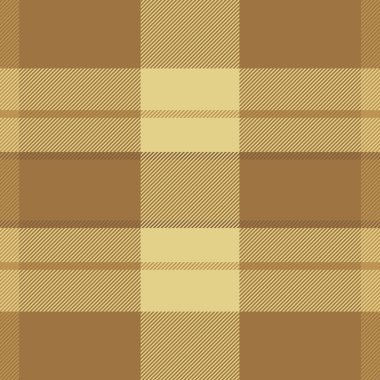Endüstriyel kumaş tartan arka plan, klasik kusursuz model vektörü. Turuncu ve sarı renk paletinde en az ekoseli kumaş kontrolü.