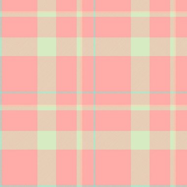 Üniforma desen vektörünü kontrol et, koltuk dikişsiz tartan kumaş. Kırmızı ve açık renk paletinde tür arkaplan desenli ekose tekstil.