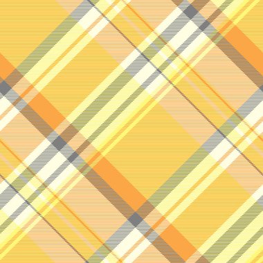 50 'lerin arka plan dokusu, günlük kumaş vektör deseni. Kavramsal dikişsiz ekoseli turuncu ve sarı renk paleti..