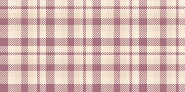 Tartan kumaş ekose, periyodik desenli tekstil vektörü. Kırmızı ve antika beyaz renk paletinde mikro arkaplan kontrolü.