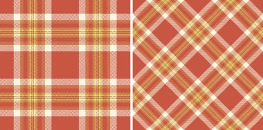 Ekose dikişsiz kumaşla doku vektör arkaplanının kumaş deseni kontrolü. Samimi bir kutlama için Şükran Günü modasında yaz renklerinde ayarlanmış..