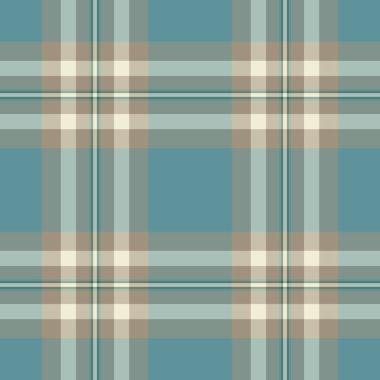 Rüya gibi vektör dokusu, rahat ekose kumaş dikişsiz. İrlanda tekstil arkaplan deseni pastel ve cyan renk paletinde tartan.