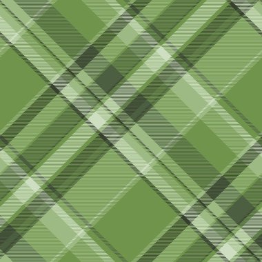 Düz arkaplan kumaşı, ekose kumaş deseni. Yeşil ve açık renk paletinde biçimsiz tartan vektör kontrolü.