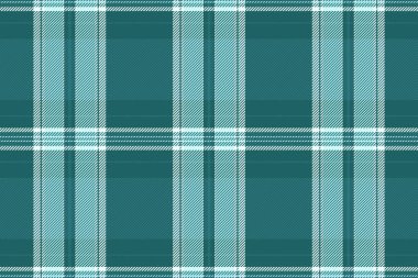 Tekniksiz ekose kumaş, seçili kumaş kumaş tartan. Cyan ve teal renk paletinde el işi arkaplan dokusu kontrolü.