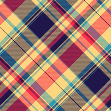 Davetiye kumaş ekose, modaya uygun vektör deseni. Klasik doku arka plan tekstil kehribar ve koyu renk paletinde dikişsiz.