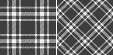 Ekose desenli, arka plan kumaş dokusuna sahip ekose desenli tartan kontrol vektörü. Tek renkli renklerle ayarlanmış. Sevgililer Günü hediye fikirleri.