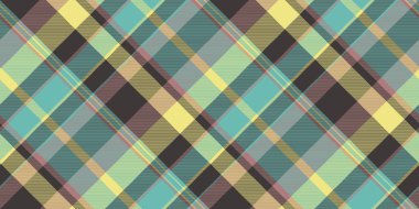 Aqua vektör desen kontrolü, kağıt tartan doku dokusu. Japon ekoseli tekstil arkaplanı mavi ve koyu renk paletinde.