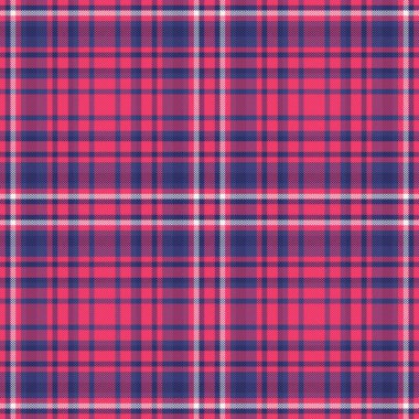 Mendil desenli, dikdörtgen ekoseli, arka plan tartan vektörü oluşturun. Kadife kumaş dokuyu mavi ve kırmızı renk paletinde kontrol et.