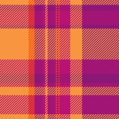 Arka plan tartan akışı, Meksika dokusu pürüzsüz. Avcı desenli ekose kumaş pembe ve turuncu renk paleti.