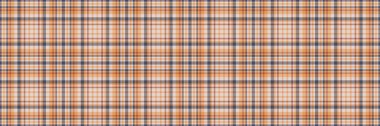 Cadılar Bayramı ekose arka plan tekstili, dokuma kumaş vektörü pürüzsüz. Kaz deseni desenini beyaz ve turuncu renk paletinde tartan ile kontrol et.