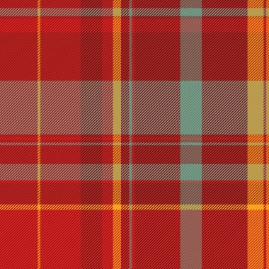 Düzensiz arka plan kumaşı, müşteri desenli ekose vektörü. Kırmızı ve kestane rengi palette kusursuz kumaş dokusu dokunun.