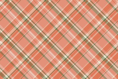 Grunge tekstil tartan, kısa desenli ekoseli dikişsiz. Poster arkaplan dokusu vektör kumaşı kırmızı ve turuncu renk paleti.