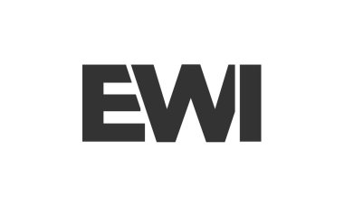 EWI logo tasarım şablonu güçlü ve modern kalın metinlerle. Basit ve minimal tipografi içeren ilk tabanlı vektör logosu. Modayı takip eden şirket kimliği markalar için ideal..