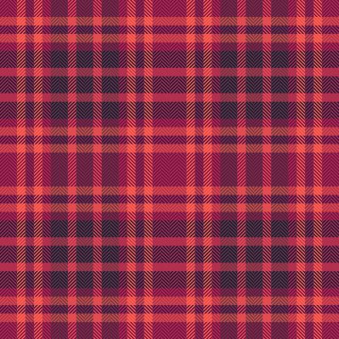 Fransa desenli ekose kumaş, okul dokusu tekstil arka planı. Pembe ve kırmızı renk paletinde mevsimsiz vektör tartan denetimi.
