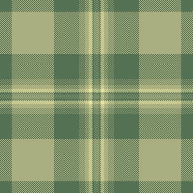 Yumuşak yeşil renklerde pikselleştirilmiş ekoseli desen. Eski oyun estetiğine sahip klasik bir tekstil tasarımı, arka plan, doku ve grafik kaynakları için ideal..