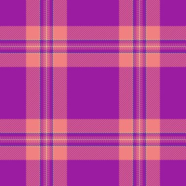 İndigo tekstil desenli ekose kumaş, çerçevesiz ekose kumaş. Mor ve açık mercan renk paletinde 40 'ların şablon vektör arkaplan kontrolü.
