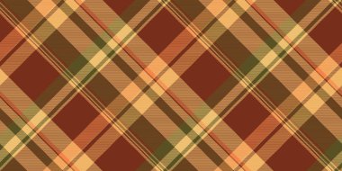 Sıcak sonbahar tonlarında klasik tartan deseni. Özgeçmiş, tekstil ve grafik tasarım projeleri için kusursuz doku konfor ve geleneği çağrıştırıyor..