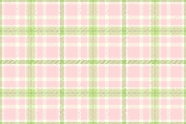 Sevgililer Günü 'nde kusursuz arkaplan, dekorasyon tartan kumaş. Işık ve yeşil renk paletinde kavramsal vektör ekose tekstil dokusu.