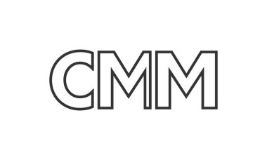 CMM logo tasarım şablonu güçlü ve modern kalın metinlerle. Basit ve minimal tipografi içeren ilk tabanlı vektör logosu. Modayı takip eden şirket kimliği markalar için ideal..