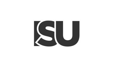 ISU logo tasarım şablonu güçlü ve modern kalın metinlerle. Basit ve minimal tipografi içeren ilk tabanlı vektör logosu. Modayı takip eden şirket kimliği markalar için ideal..