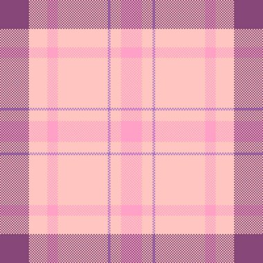 Detaylı pikselleştirilmiş pembe ekose desen. Klasik bir estetik tekstil tasarımı. Geçmişler, dokular veya eski moda projeleri için ideal, sıcaklık ve rahatlığı çağrıştırıyor.