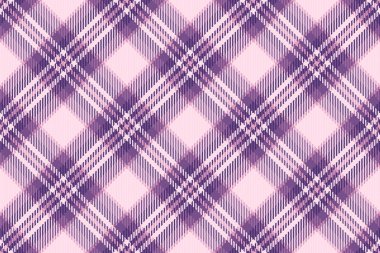 Akıcı şablon kontrol vektörü, modaya uygun ekoseli arka plan. Işık ve menekşe renk paletinde kumaş kumaş dokusu paketleniyor.
