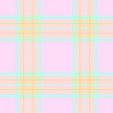 Hassas pastel tartan deseni ve kesişen çizgiler. Yumuşak, neşeli tasarım tekstil, arka plan ve yaratıcı projeler için idealdir. Çok yönlü, uyumlu.