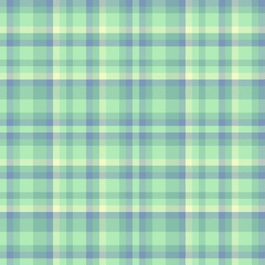 Gingham tekstil kusursuz kontrol, periyodik tartan kumaş vektörü. Işık ve pastel renk paletinde internet desenli ekose desen.