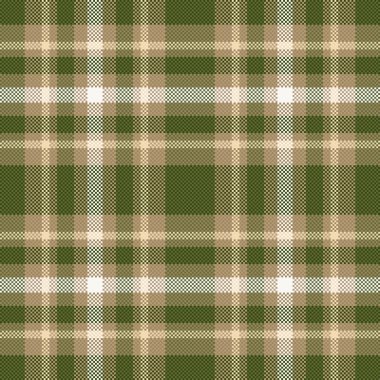 Ticari desenli ekose kumaş, otel dokusu vektör geçmişi. Kehribar ve kireç rengi palette desensiz tartan kontrolü.