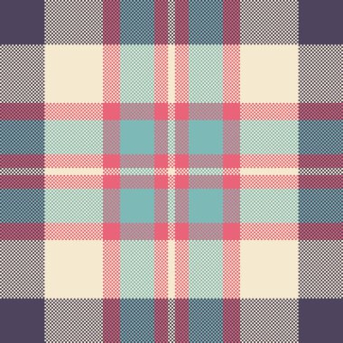 Piksel sanat tarzında klasik ekose desen. Özgeçmiş, kumaş ya da grafik projeler için çok yönlü tasarım öğesi. Geleneği, sıcaklığı, samimi dokuları çağrıştırır..