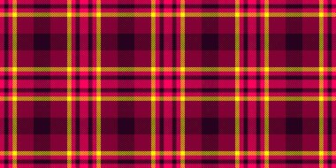 Folklor şablonu tekstil, kış arkaplan tartan ekose. Parlak ve pembe renk paletinde üstüste bindirilmiş kumaş dikişsiz doku vektörü.