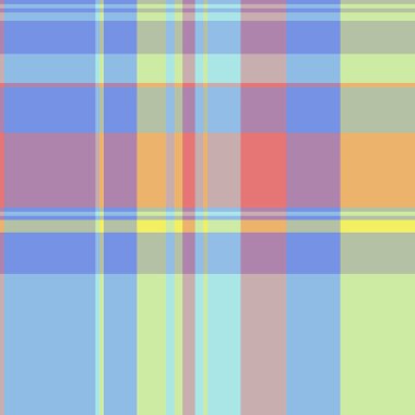 Tekstil kumaşı pürüzsüzdür, doku kontrolü yap. Pastel ve cyan renk paletinde resmi ekose vektör tartan deseni.