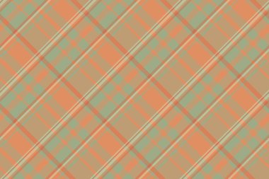 Halı tekstil ekose arka plan, birincil kusursuz doku deseni. Perakende vektör kumaşı turuncu ve pastel renk paleti ile tartanı kontrol et.