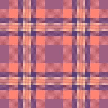 Pikselleştirilmiş ekose desen. Sıcak ve dünyevi tonlarda moda tekstil tasarımı. Moda, el sanatları veya dijital tasarım projeleri için kusursuz bir arka plan.
