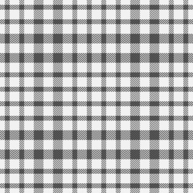 Dinlenme dokusu tekstil tartan, klan vektör ekoseli desen. Hindistan beyaz ve gri renk paleti ile arkaplansız kumaş kontrol.