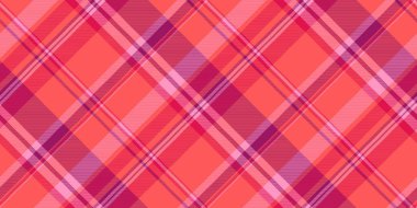 Kabile desenli tekstil kontrolü, mükemmel vektör tartan dikişsiz. 1960 'ların arka plan kumaş deseni ekoseli kırmızı ve pembe renk paleti.