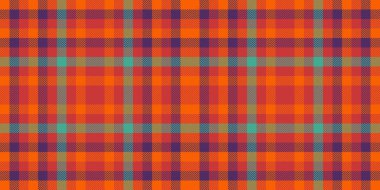 Kusursuz vektör geçmişi, mikro tekstil şablonu kontrolü. Ön tartan desenli kumaş ekoseli kırmızı ve parlak renk paleti.