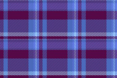 Ticaretsiz tartan kumaş, kadınsı arkaplan dokusu tekstili. Kaz ayağı ekose şablon vektörü mavi ve pembe renk paletinde kontrol.