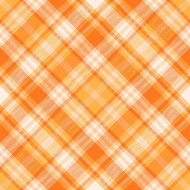 Tartan kumaşı, bandana deseni arkaplanı tazele. Diwali turuncu ve parlak renk paletinde kusursuz ekose vektörü kontrol et.