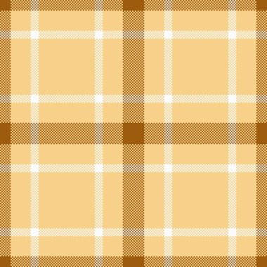 Sıcak bronzlaşmış ve nötr renklerde klasik ekose desenli. Tekstil, moda ya da arka planlar için kusursuz tasarım. Geleneksel İskoç motifi, piksel sanat tarzı.