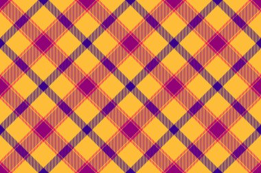 Etnik köken kumaş kumaş kumaş, telif hakkı çeki ekose desenli. Kehribar ve pembe renk paletinde katmansız vektör dokusu.