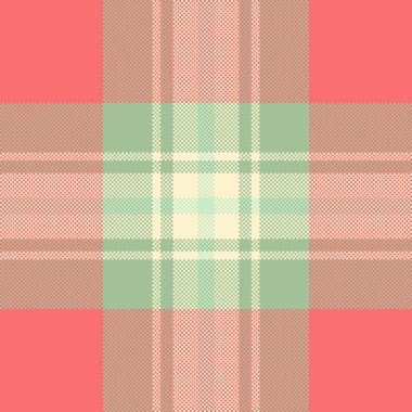 Yumuşak pembe ve yeşilliklerle klasik pikselleştirilmiş ekoseli desen. Geçmişi, tekstili ya da klasik tasarımı için mükemmel. Sıcaklık ve doku ekler.