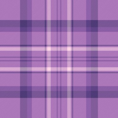Havalı kumaş ekose kumaş, kumaş desenini kapat. Mor ve çivit renk paletinde pürüzsüz arkaplan vektörünü sessiz kontrol et.
