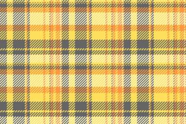 Davetiyesiz çek tekstil, geleneksel ekose desenli tartan. Hardalda canlı arkaplan dokusu ve loş gri renk paleti.